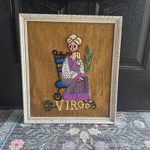 Vintage Crewel, Virgo Crewel, 1969 Zodiac Needlework,